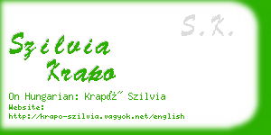 szilvia krapo business card